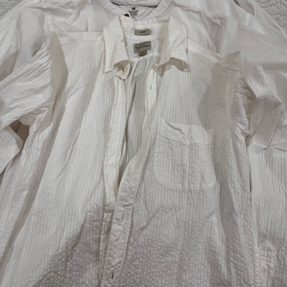 Set of 5 White Button-Up Shirts - Ralph Lauren, J. Crew